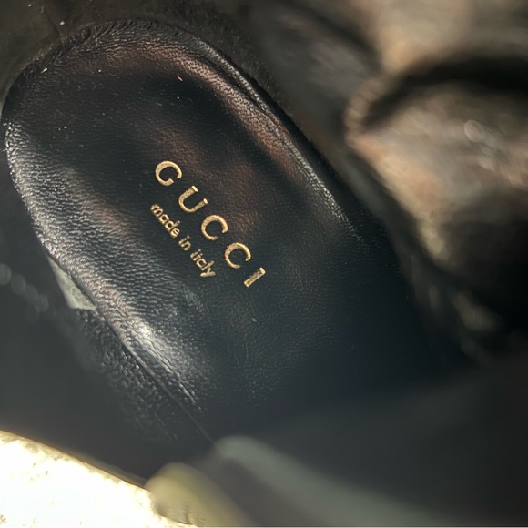 Authentic Gucci 246688 Black Leather Zip Up Ankle Boots Heeled Sz 37 EU / US 7 - Picture 13 of 14